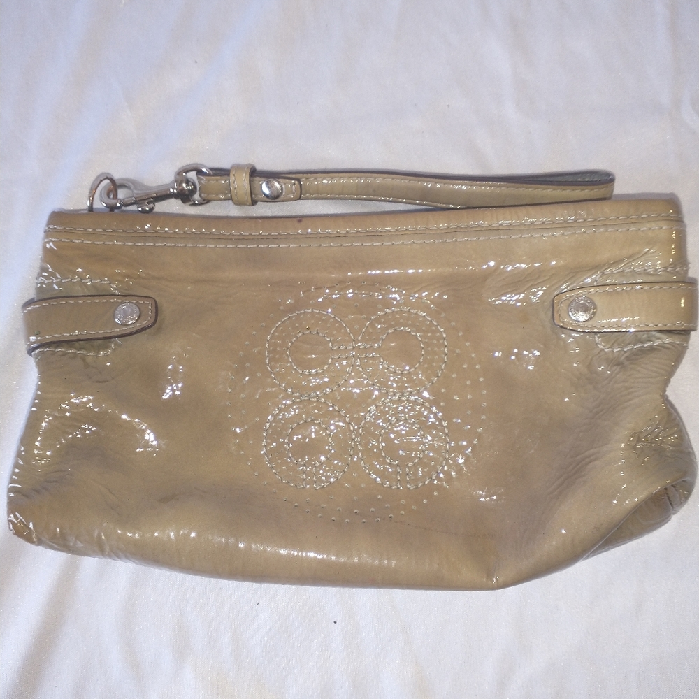 COACH Clutch handbag Audrey wristlet VINTAGE A1169-45484 Beige patent leather